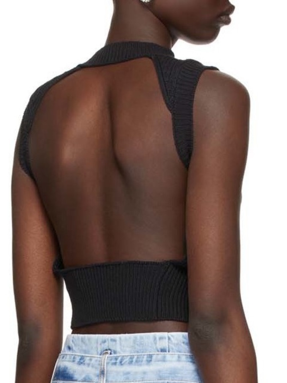 WANDERING Black Cotton Open Back
Tank Top